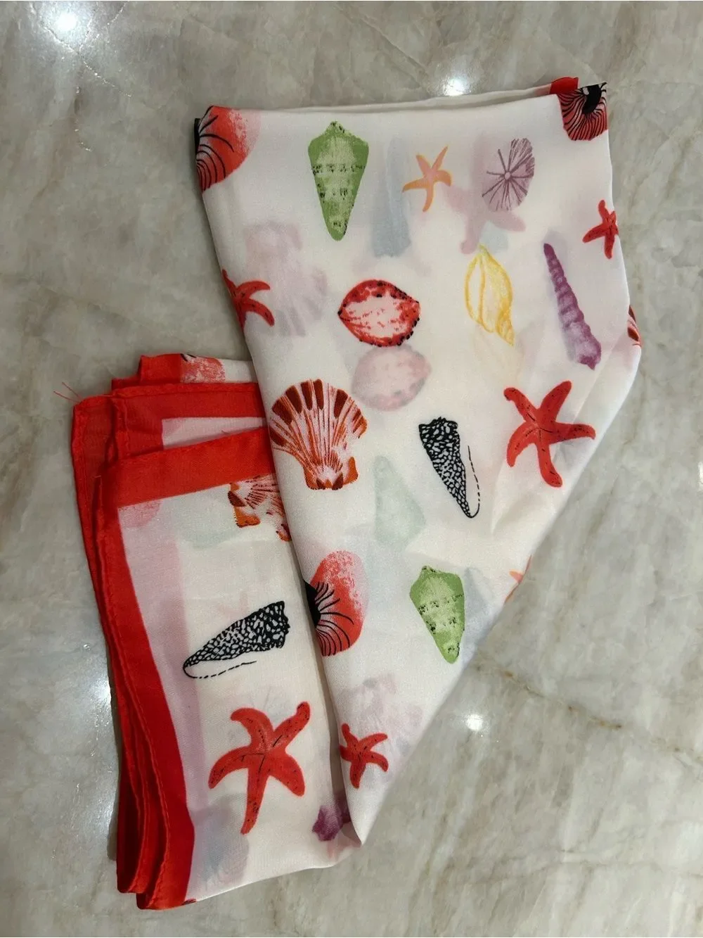Seashell Print Scarf S195